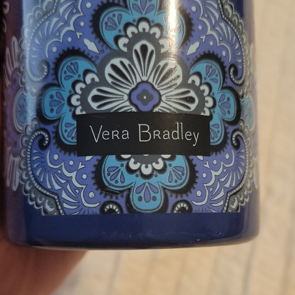 Vera Bradley Navy and Light Blue Floral Water Bottle 20 oz - Picture 2 of 10
